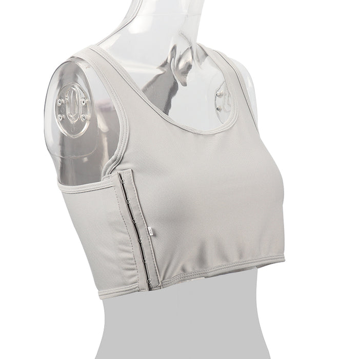 Women's Gray Breathable Chest Side Buckle Short Vest